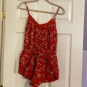 Red flower Romper